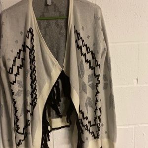 VANITY  Brand sweater with fringe EUC med  Aztec
